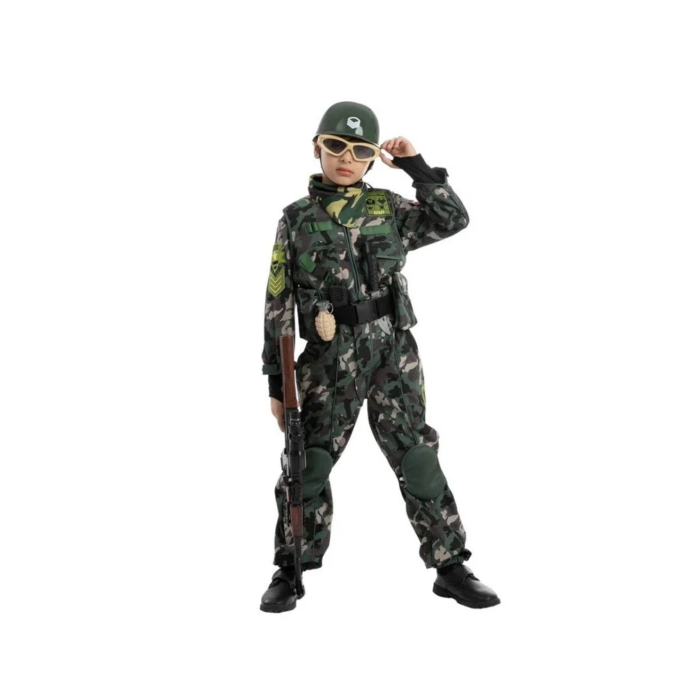 Army Costume Boys Soldier Tactical Gear Role Play Special Forces Boy Girl Sz 3T